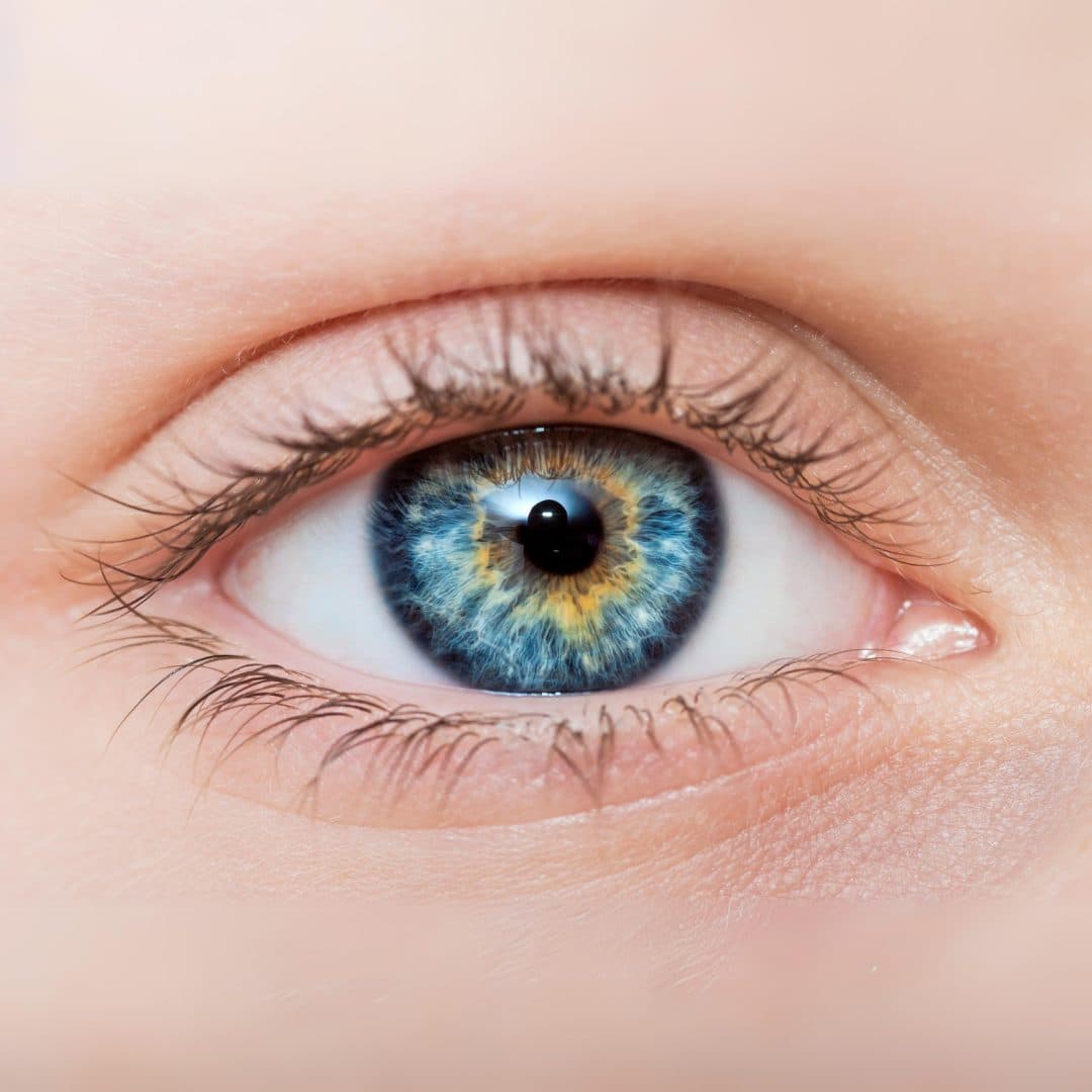 A close-up photo of a human eye.