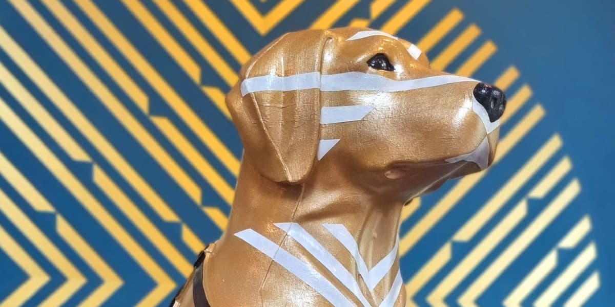Paws for Purpose 2023 Pedigree Pup Unconditional Aroha, by artist, Anna Leylend